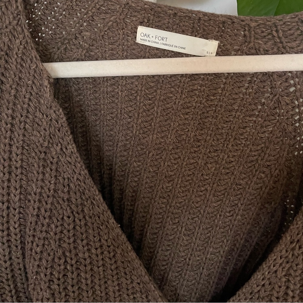 SOLD. Oak + Fort Cropped Wrap Sweater - Picture 6 of 8